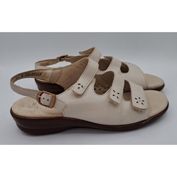 SAS Quatro Tripad Comfort Slingback Sandals Bone 3 Strap Women Size 9.5 N Beige - Picture 4 of 16
